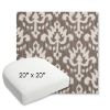 Picture of Patra Mushroom | 20" x 20" Bullnose Contoured Rounded Back Wicker Chair Cushion - Sunbrella© Fabric