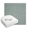 Picture of Piazza Mist | 20" x 20" Bullnose Contoured Rounded Back Wicker Chair Cushion - Sunbrella© Fabric