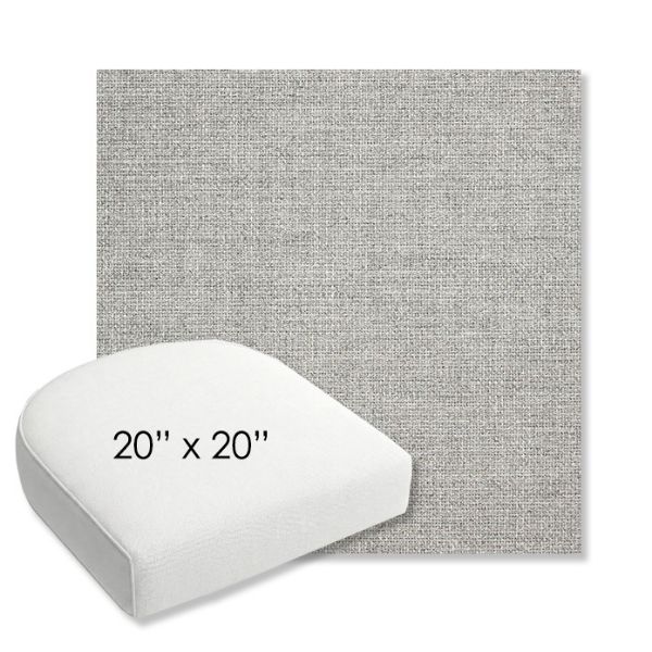 Picture of Piazza Pebble | 20" x 20" Bullnose Contoured Rounded Back Wicker Chair Cushion - Sunbrella© Fabric