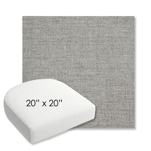 Picture of Piazza Stone | 20" x 20" Bullnose Contoured Rounded Back Wicker Chair Cushion - Sunbrella© Fabric