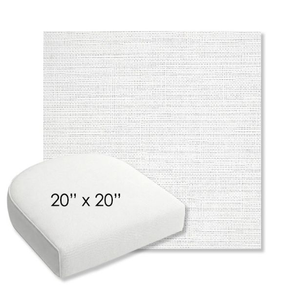 Picture of Piazza White | 20" x 20" Bullnose Contoured Rounded Back Wicker Chair Cushion - Sunbrella© Fabric