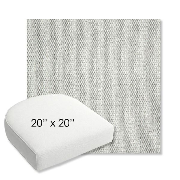 Picture of Pique Cloud | 20" x 20" Bullnose Contoured Rounded Back Wicker Chair Cushion - Sunbrella© Fabric