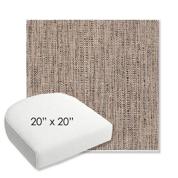Picture of Poros Rattan | 20" x 20" Bullnose Contoured Rounded Back Wicker Chair Cushion - Sunbrella© Fabric