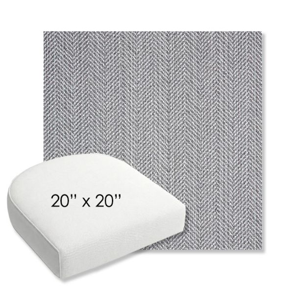 Picture of Posh Graphite | 20" x 20" Bullnose Contoured Rounded Back Wicker Chair Cushion - Sunbrella© Fabric