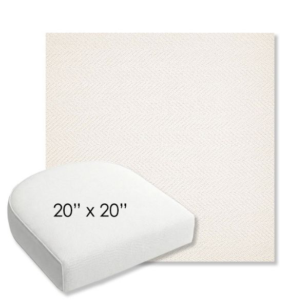 Picture of Posh Snow | 20" x 20" Bullnose Contoured Rounded Back Wicker Chair Cushion - Sunbrella© Fabric