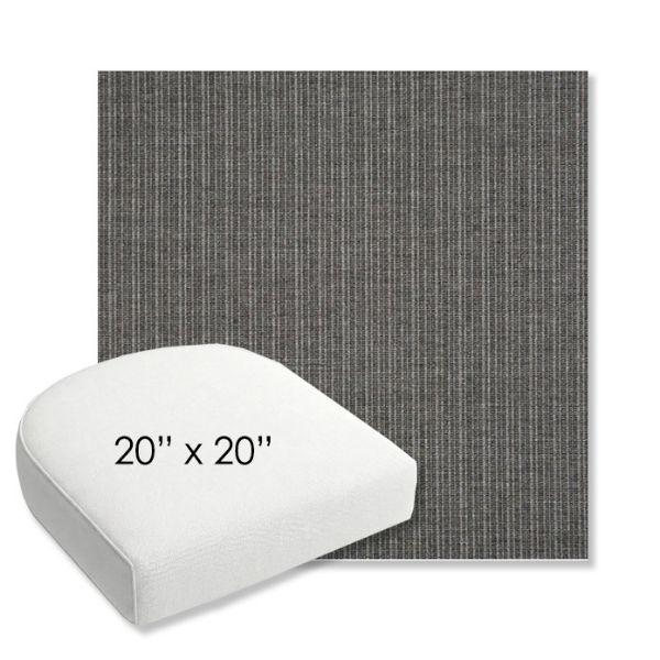 Picture of Proven Charcoal | 20" x 20" Bullnose Contoured Rounded Back Wicker Chair Cushion - Sunbrella© Fabric
