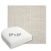 Picture of Proven Dove | 20" x 20" Bullnose Contoured Rounded Back Wicker Chair Cushion - Sunbrella© Fabric