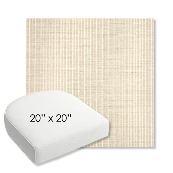 Picture of Proven Flax | 20" x 20" Bullnose Contoured Rounded Back Wicker Chair Cushion - Sunbrella© Fabric