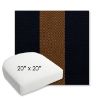 Picture of Rothko Bourbon Blue | 20" x 20" Bullnose Contoured Rounded Back Wicker Chair Cushion - Sunbrella© Fabric