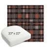 Picture of Rubix Huckleberry | 20" x 20" Bullnose Contoured Rounded Back Wicker Chair Cushion - Sunbrella© Fabric