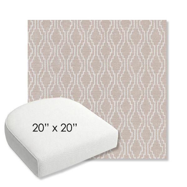 Picture of Solve Linen | 20" x 20" Bullnose Contoured Rounded Back Wicker Chair Cushion - Sunbrella© Fabric