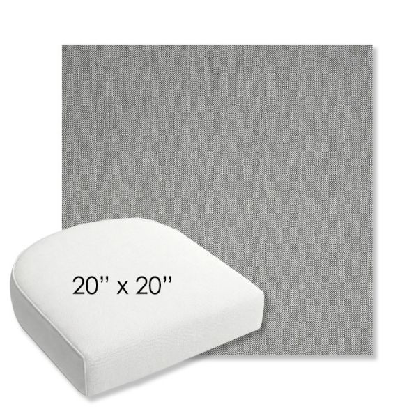 Picture of Switch Silver | 20" x 20" Bullnose Contoured Rounded Back Wicker Chair Cushion - Sunbrella© Fabric