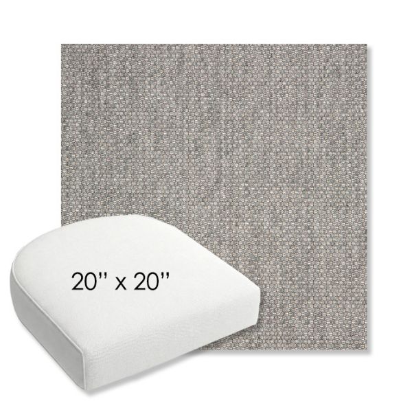 Picture of Tailored Fog | 20" x 20" Bullnose Contoured Rounded Back Wicker Chair Cushion - Sunbrella© Fabric