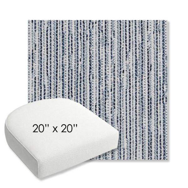 Picture of Tectonic Coastal | 20" x 20" Bullnose Contoured Rounded Back Wicker Chair Cushion - Sunbrella© Fabric