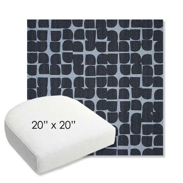 Picture of Toggle Blueprint | 20" x 20" Bullnose Contoured Rounded Back Wicker Chair Cushion - Sunbrella© Fabric