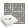 Picture of Toggle Greystone | 20" x 20" Bullnose Contoured Rounded Back Wicker Chair Cushion - Sunbrella© Fabric