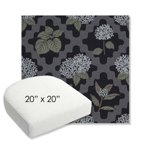 Picture of Trellis Morning Glory | 20" x 20" Bullnose Contoured Rounded Back Wicker Chair Cushion - Sunbrella© Fabric