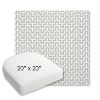 Picture of Underline Dove | 20" x 20" Bullnose Contoured Rounded Back Wicker Chair Cushion - Sunbrella© Fabric