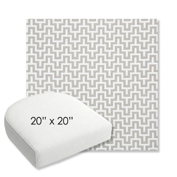Picture of Underline Dove | 20" x 20" Bullnose Contoured Rounded Back Wicker Chair Cushion - Sunbrella© Fabric