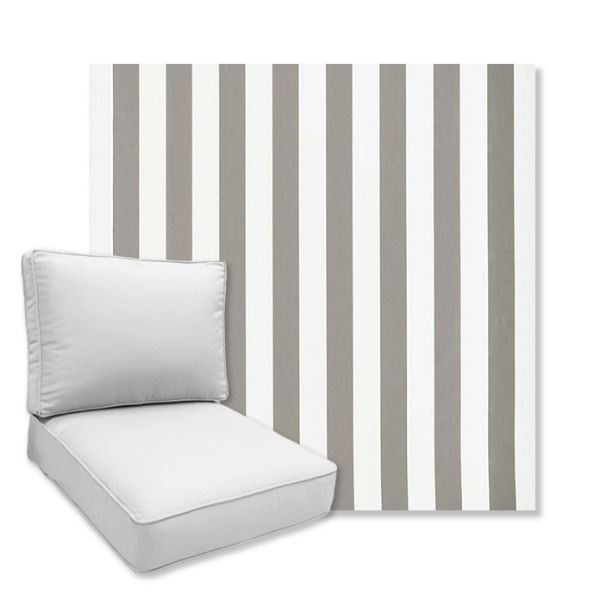 Picture of Bistro Platinum | Universal Deep Seating Outdoor Cushions SIZE B