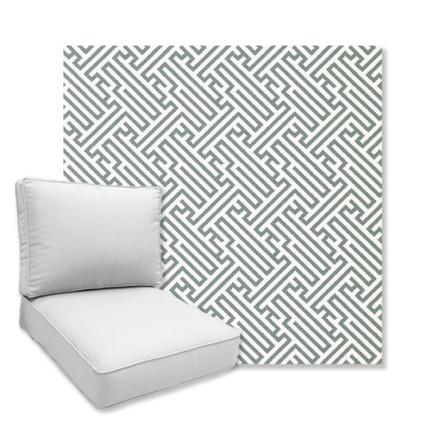 Picture of Labyrinth Aqua | Universal Deep Seating Outdoor Cushions SIZE B