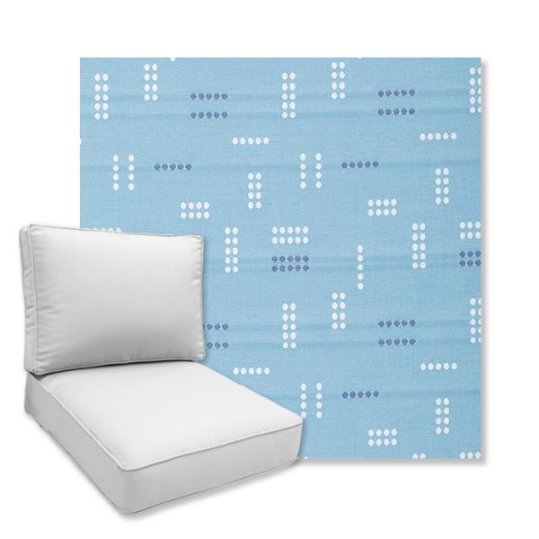 Picture of Jot Dot Electric Blue | Universal Deep Seating Outdoor Cushions SIZE C