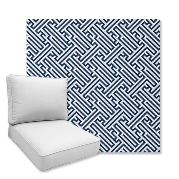 Picture of Labyrinth Navy | Universal Deep Seating Outdoor Cushions SIZE C