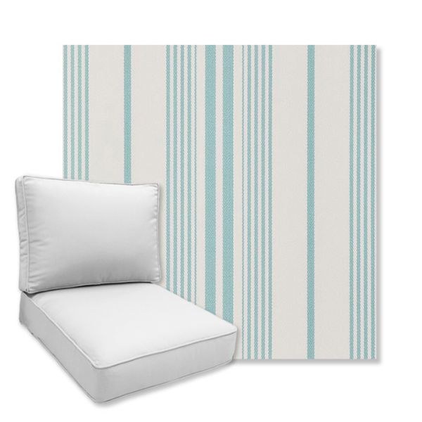 Picture of Wellfleet Aqua | Universal Deep Seating Outdoor Cushions SIZE D