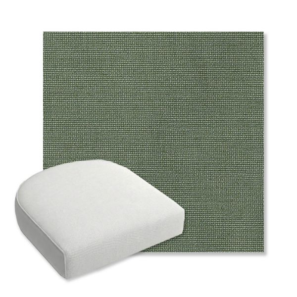 Picture of Bliss Aloe | Bullnose Contoured Wicker Chair Cushion - Sunbrella© Fabric