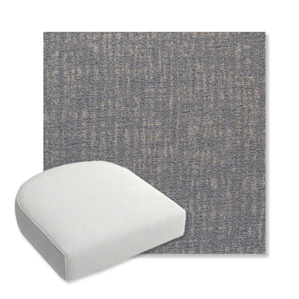 Picture of Abstraction Denim | Bullnose Contoured Wicker Chair Cushion - Sunbrella© Fabric