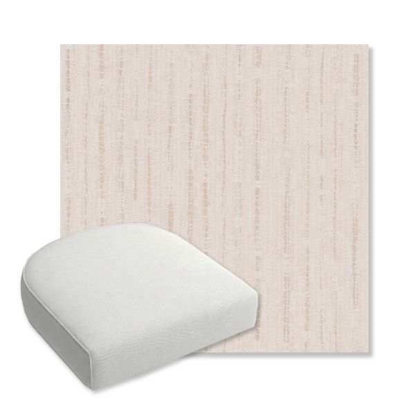 Picture of Abundant Parchment | Bullnose Contoured Wicker Chair Cushion - Sunbrella© Fabric