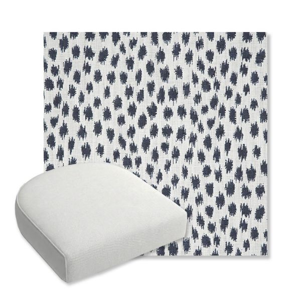 Picture of Agra Indigo | Bullnose Contoured Wicker Chair Cushion - Sunbrella© Fabric