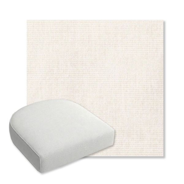 Picture of Ambrose Linen | Bullnose Contoured Wicker Chair Cushion - Sunbrella© Fabric