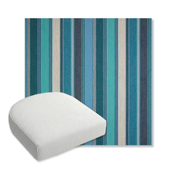 Picture of Ascend Oasis | Bullnose Contoured Wicker Chair Cushion - Sunbrella© Fabric