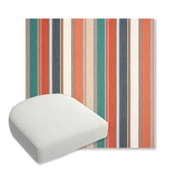 Picture of Ascend Tropical | Bullnose Contoured Wicker Chair Cushion - Sunbrella© Fabric
