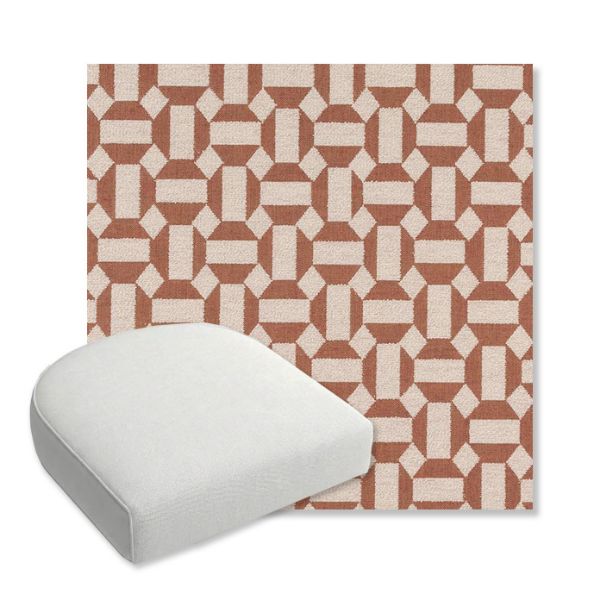 Picture of Assemble Clay | Bullnose Contoured Wicker Chair Cushion - Sunbrella© Fabric