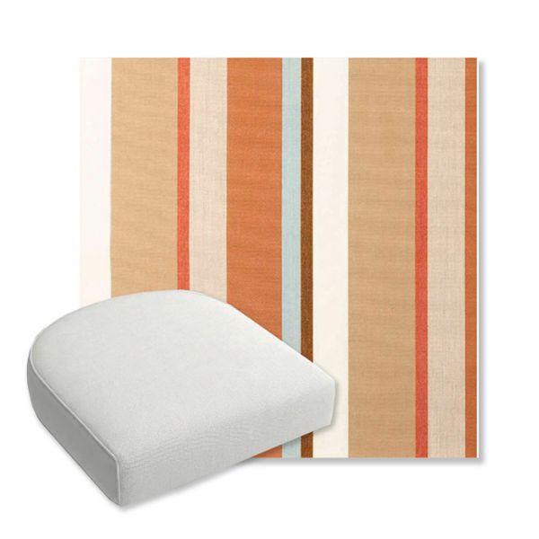 Picture of Beaming Mojave | Bullnose Contoured Wicker Chair Cushion - Sunbrella© Fabric