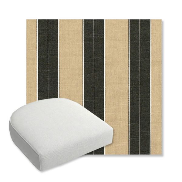 Picture of Berenson Tuxedo | Bullnose Contoured Wicker Chair Cushion - Sunbrella© Fabric