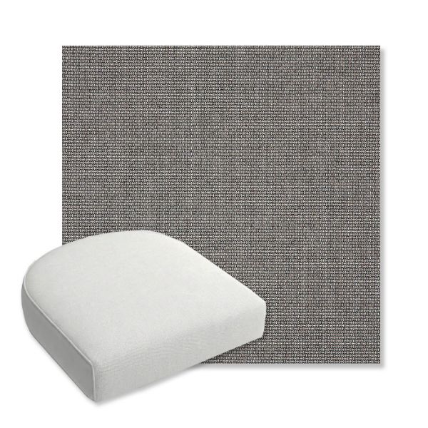 Picture of Bliss Smoke | Bullnose Contoured Wicker Chair Cushion - Sunbrella© Fabric