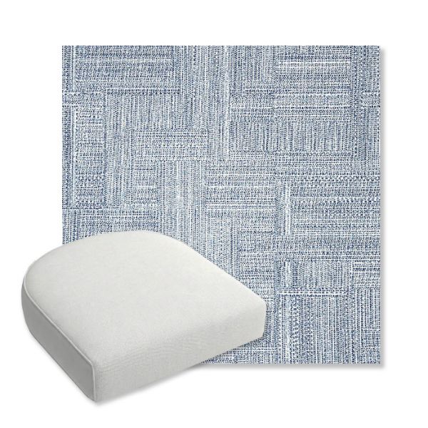 Picture of Boro Indigo | Bullnose Contoured Wicker Chair Cushion - Sunbrella© Fabric