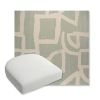 Picture of Brushstroke Duckegg | Bullnose Contoured Wicker Chair Cushion - Sunbrella© Fabric