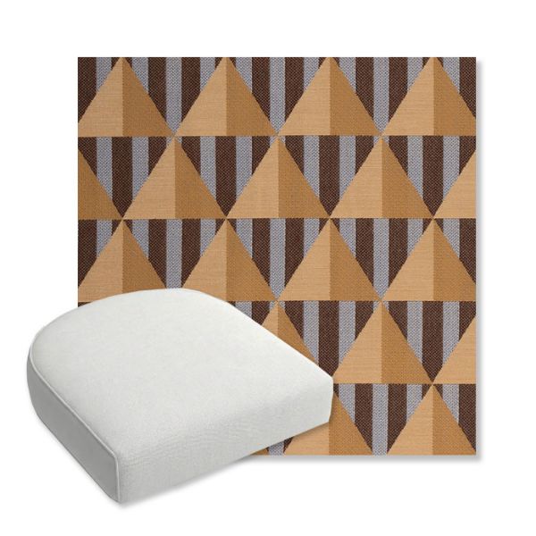 Picture of Buoy Sunset | Bullnose Contoured Wicker Chair Cushion - Sunbrella© Fabric