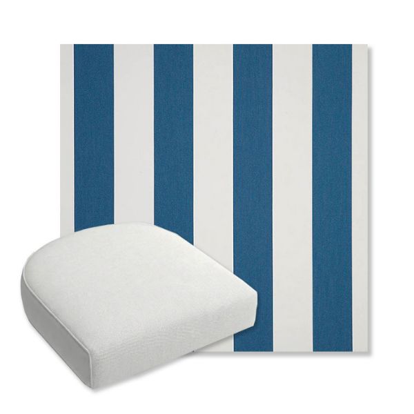 Picture of Cabana Regatta | Bullnose Contoured Wicker Chair Cushion - Sunbrella© Fabric