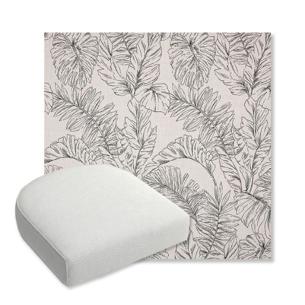 Picture of Calm Graphite | Bullnose Contoured Wicker Chair Cushion - Sunbrella© Fabric