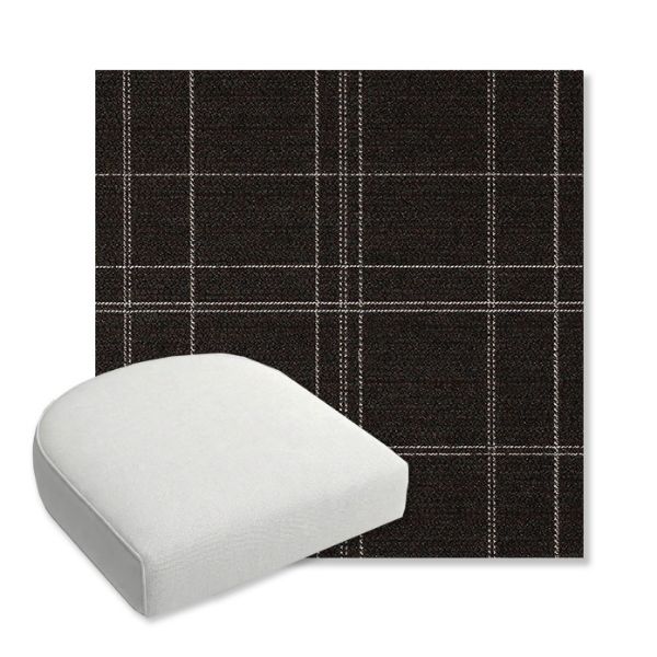 Picture of Camper Boulder | Bullnose Contoured Wicker Chair Cushion - Sunbrella© Fabric