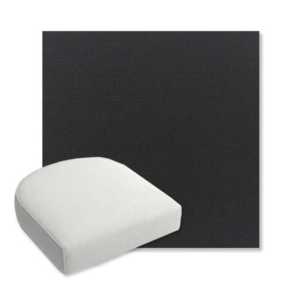 Picture of Canvas Black | Bullnose Contoured Wicker Chair Cushion - Sunbrella© Fabric