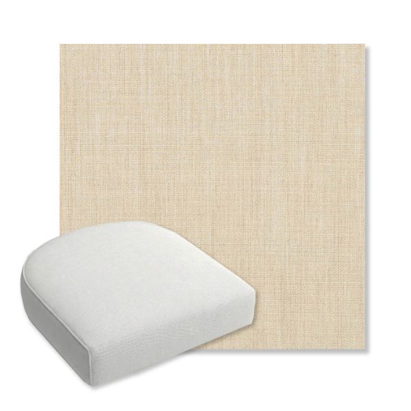 Picture of Canvas Flax | Bullnose Contoured Wicker Chair Cushion - Sunbrella© Fabric