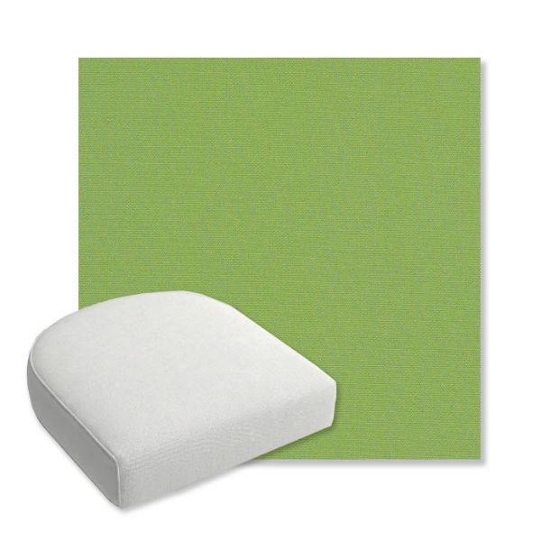 Picture of Canvas Ginkgo | Bullnose Contoured Wicker Chair Cushion - Sunbrella© Fabric