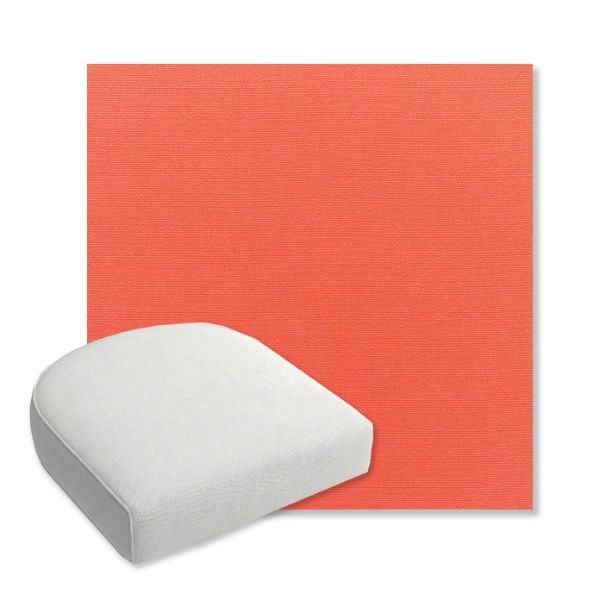 Picture of Canvas Melon | Bullnose Contoured Wicker Chair Cushion - Sunbrella© Fabric