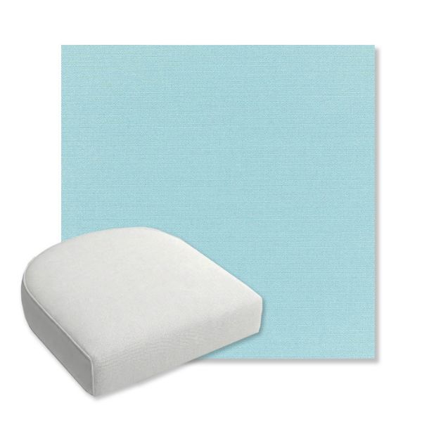 Picture of Canvas Mineral Blue | Bullnose Contoured Wicker Chair Cushion - Sunbrella© Fabric